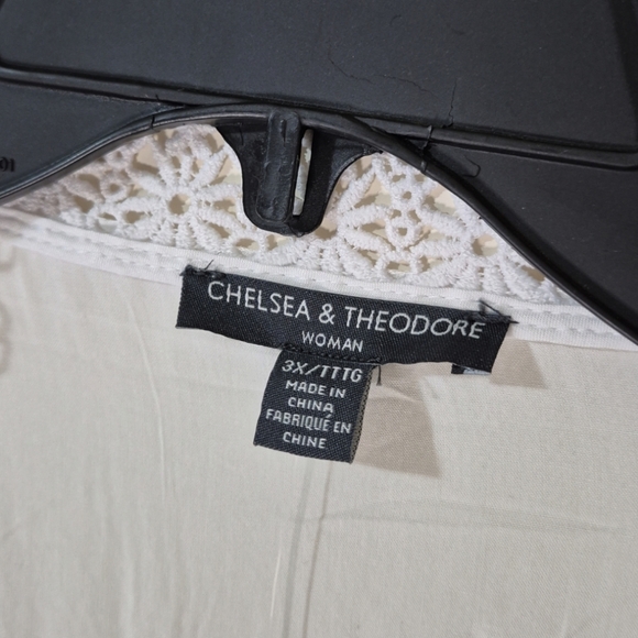 Chelsea & Theodore Knot Front, Lace, Flowy Blouse Plus - Picture 3 of 4